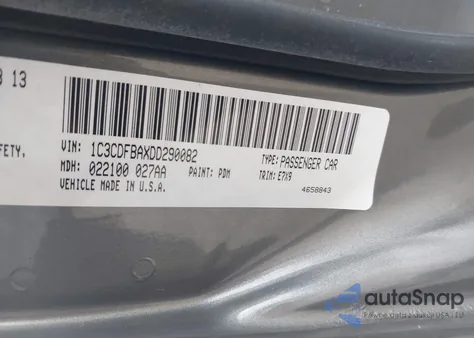 2013 Dodge Dart Sxt from USA, damaged, VIN 1C3CDFBAXDD290082